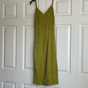 Chartreuse midi dress